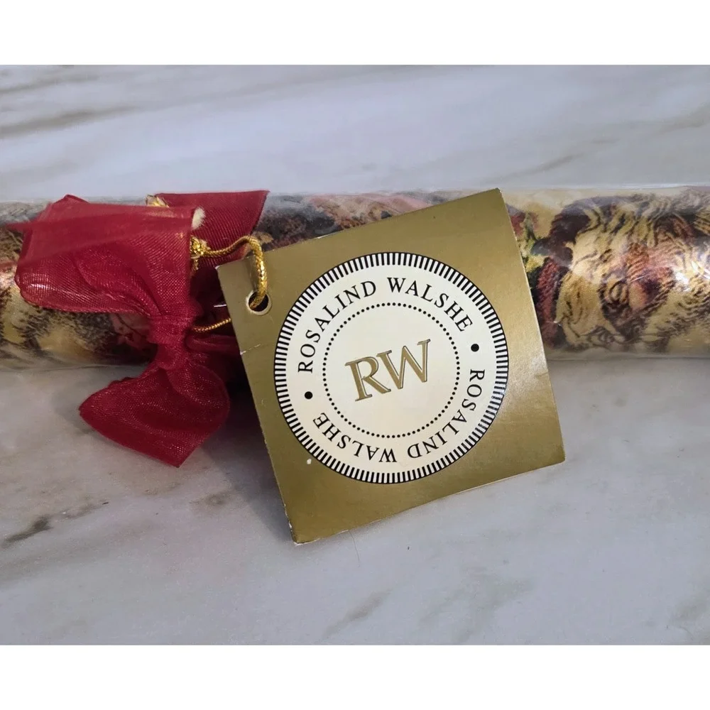 Vintage Rosalind Walshe Victorian‎ Style Christmas Candle Santa Toys Gold 16